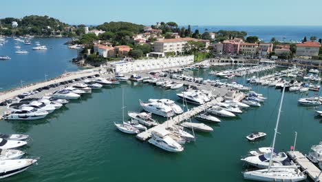 boats moored in marina beaulieu sur mer france drone,aerial