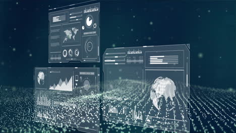 digital data analytics and global statistics animation over network of connections