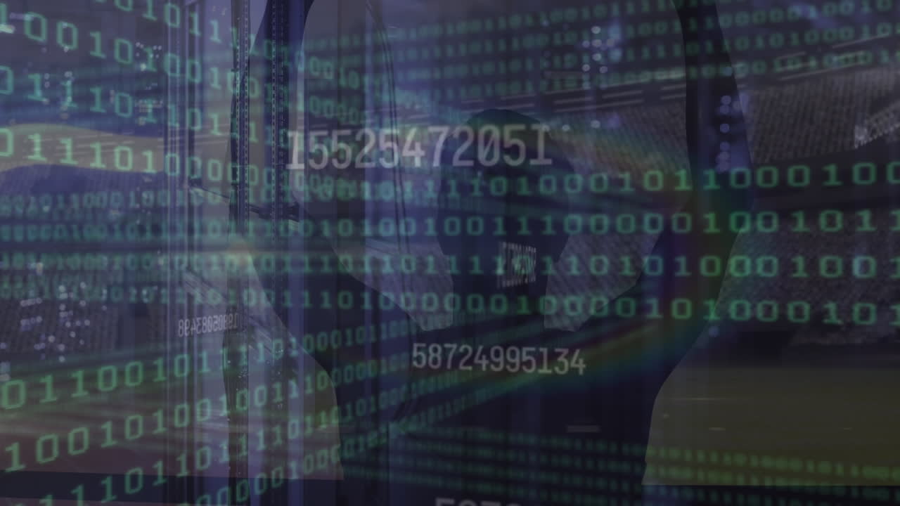 animación del procesamiento de datos sobre el deportista levantando las manos