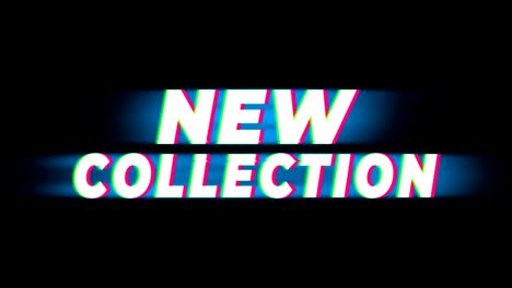 new collection text vintage glitch effect promotion.