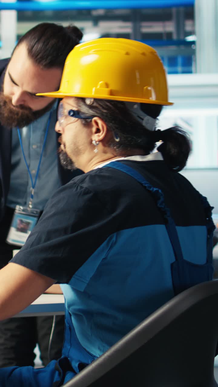 Vertical Video Manager Showing Engineer Upgrades Needed After Inspecting Solar Plant Machinery