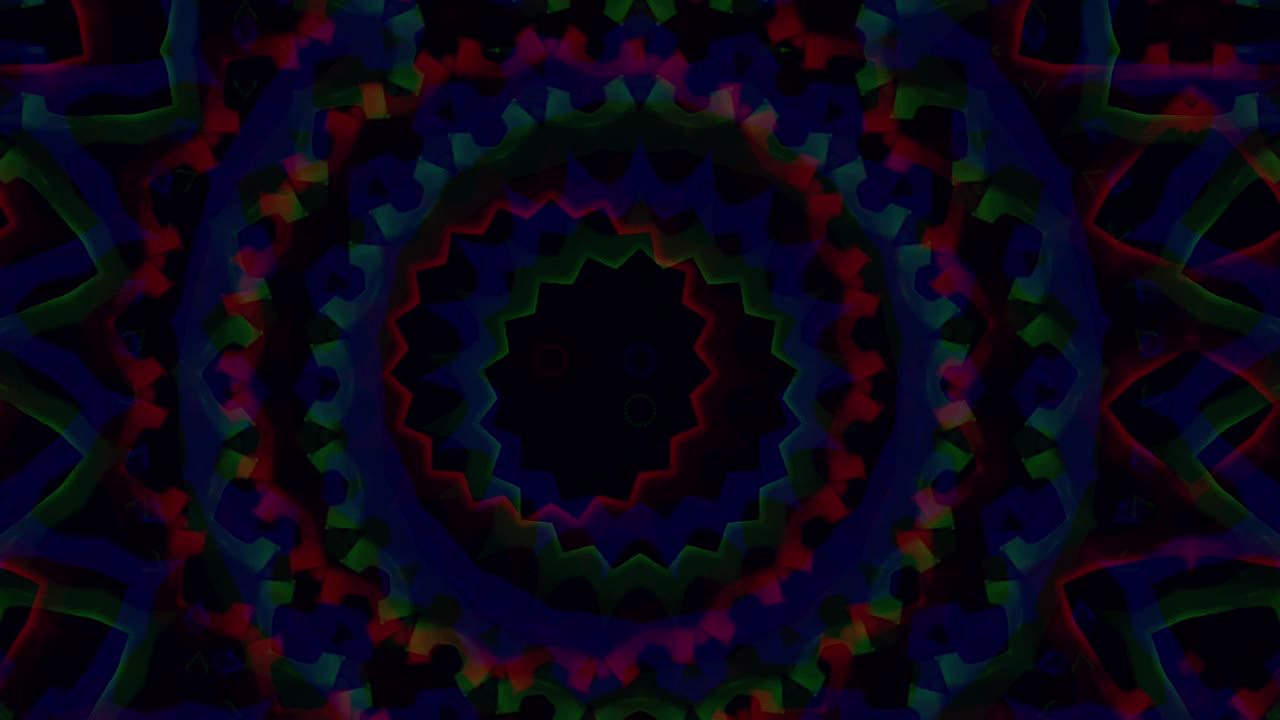 Sfondo astratto 4K. Loop dinamico e fantasioso in movimento. Caleidoscopio