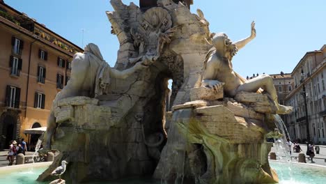 納沃納廣場 (piazza navona) 和四河噴泉 (fontana dei quattro fiumi) 位於意大利羅馬市