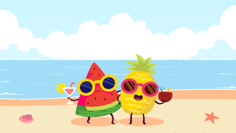 gráfico de movimiento de dibujos animados hello ilustración de verano