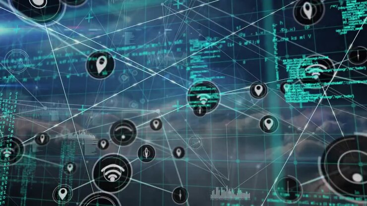 Animation of network of connections over data processing