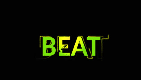 animation of beat text on black background