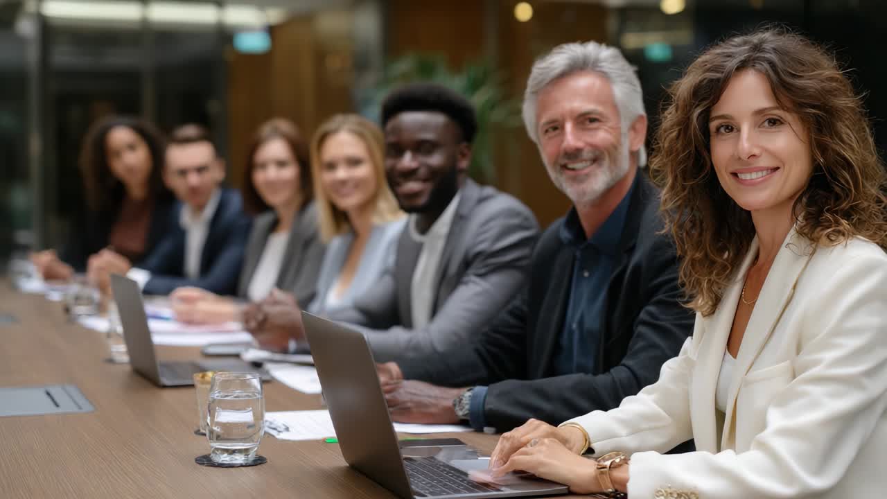 Diverse Business Team Meeting in Modern Office