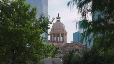 view of the historic 1910 harris country courthouse in downtown houston