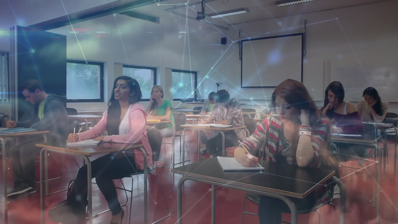 animación de la red de conexiones sobre el aprendizaje de los estudiantes