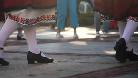 close up of footwork dancing in slow motion