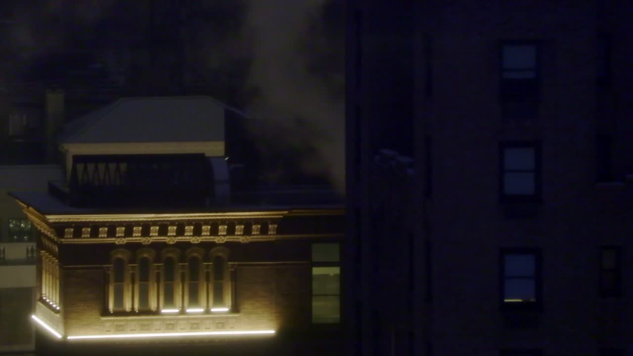 맨해튼 겨울의 밤 시간, 눈