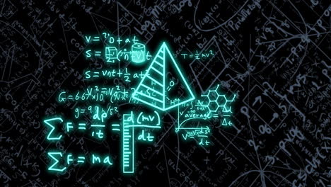 animación del procesamiento de datos científicos sobre un fondo oscuro