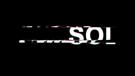 Sold Glitch Effect Text Digital TV Distortion 4K Loop Animation