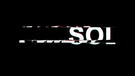 sold glitch effect text digital tv distortion 4k loop animation