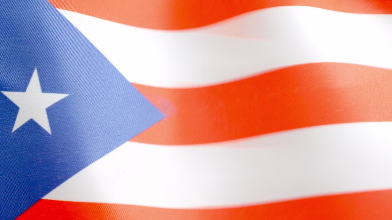 Puerto Rican national flag waving by the wind