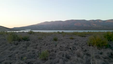 Aerial-view-of-the-shoreline-at-vail-lake