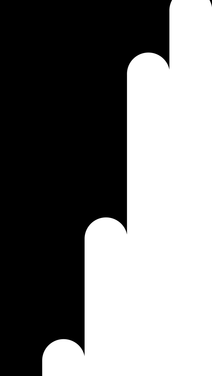 Abstract Motion Graphic with White Rounded Shapes Moving on Black Background