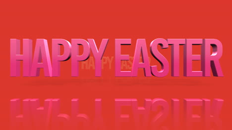 golden happy easter 3d text on vibrant red background