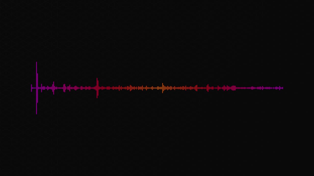 Animation audio frequency monitor sound wave. Audio waveform equalizer on black background loop animation footage.