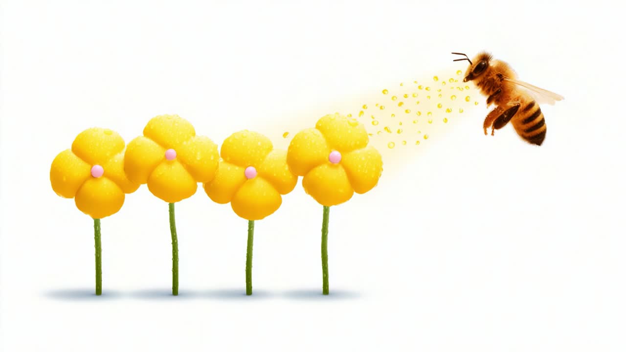 A Bumblebee Pollinates Bright Yellow Flowers, Showcasing the Beauty of Nature and the Importance of Bees in Ecosystems Through a Vibrant and Colorful Scene