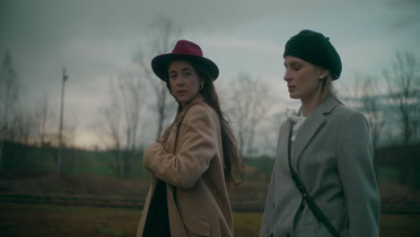 two women walking