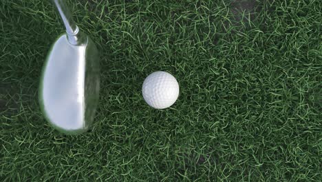 golf club hits a golf ball in a super slow motion