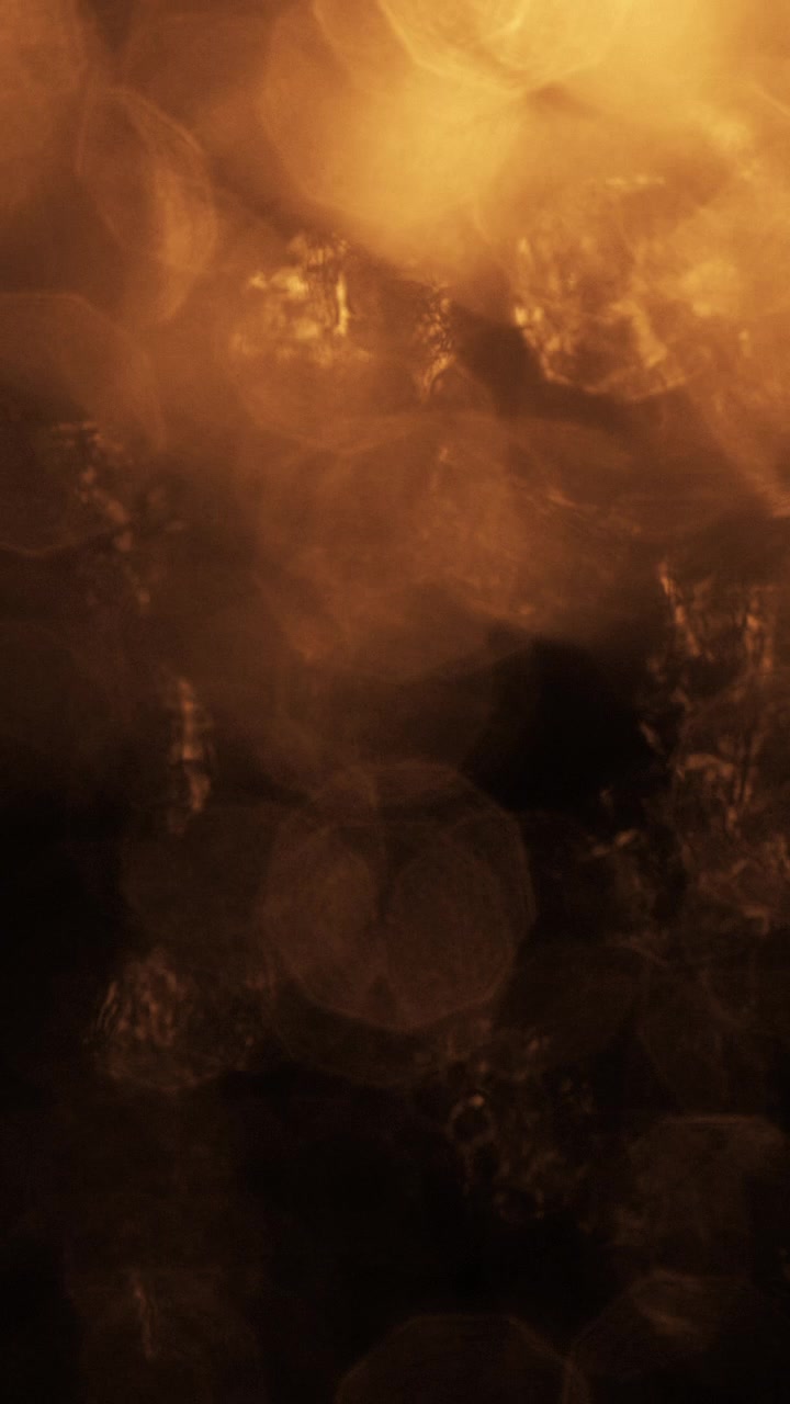 Abstrakt Gylne Lyslekkasjer og Bokeh Effekter på Svart Bakgrunn