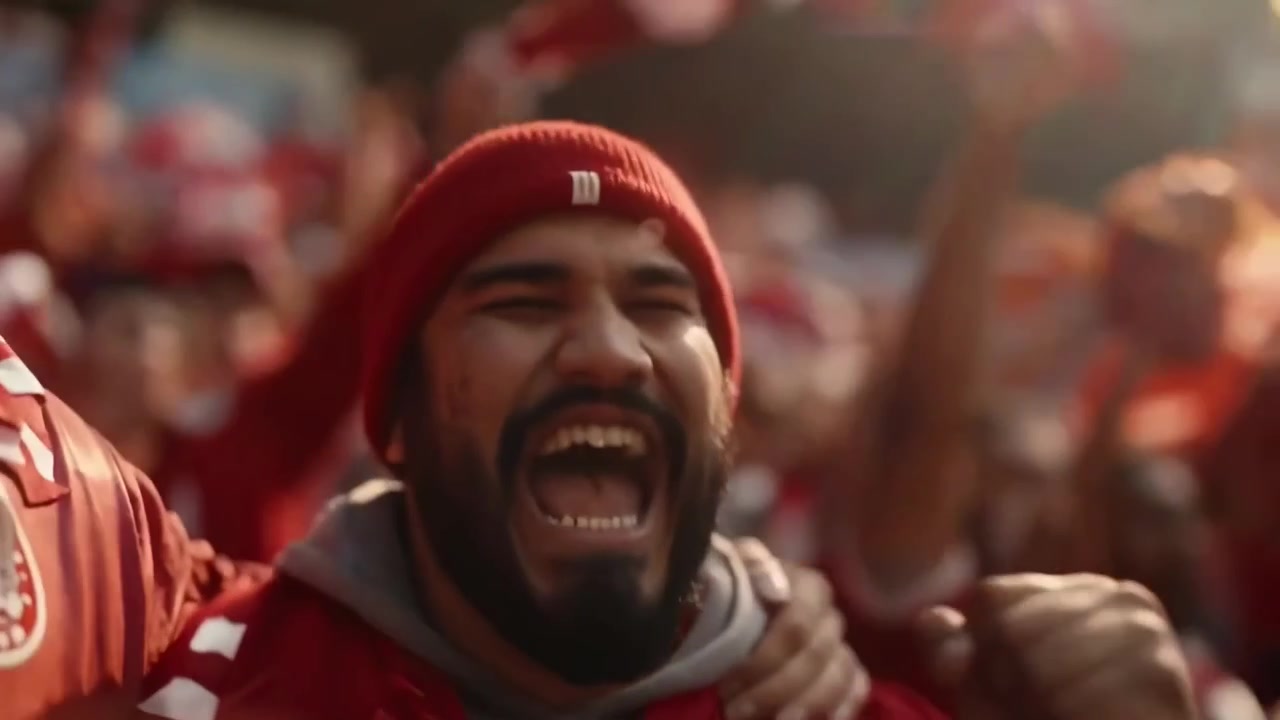Tifosi sportivi appassionati che esultano e festeggiano in uno stadio