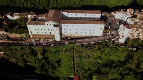 Sixteenth-century-Rospigliosi-Palace-Toy-Museum-aerial-Zagarolo,-Italy