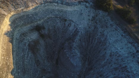 aerial view of a rocky depression