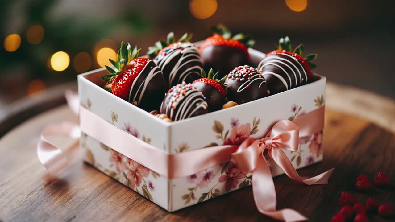 Chocolate Covered Strawberries in a Gift Box