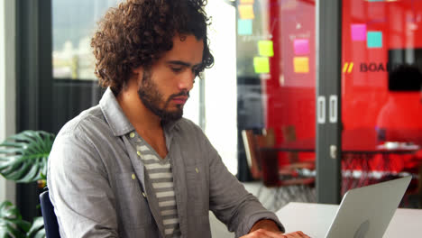 business executive working on laptop at desk