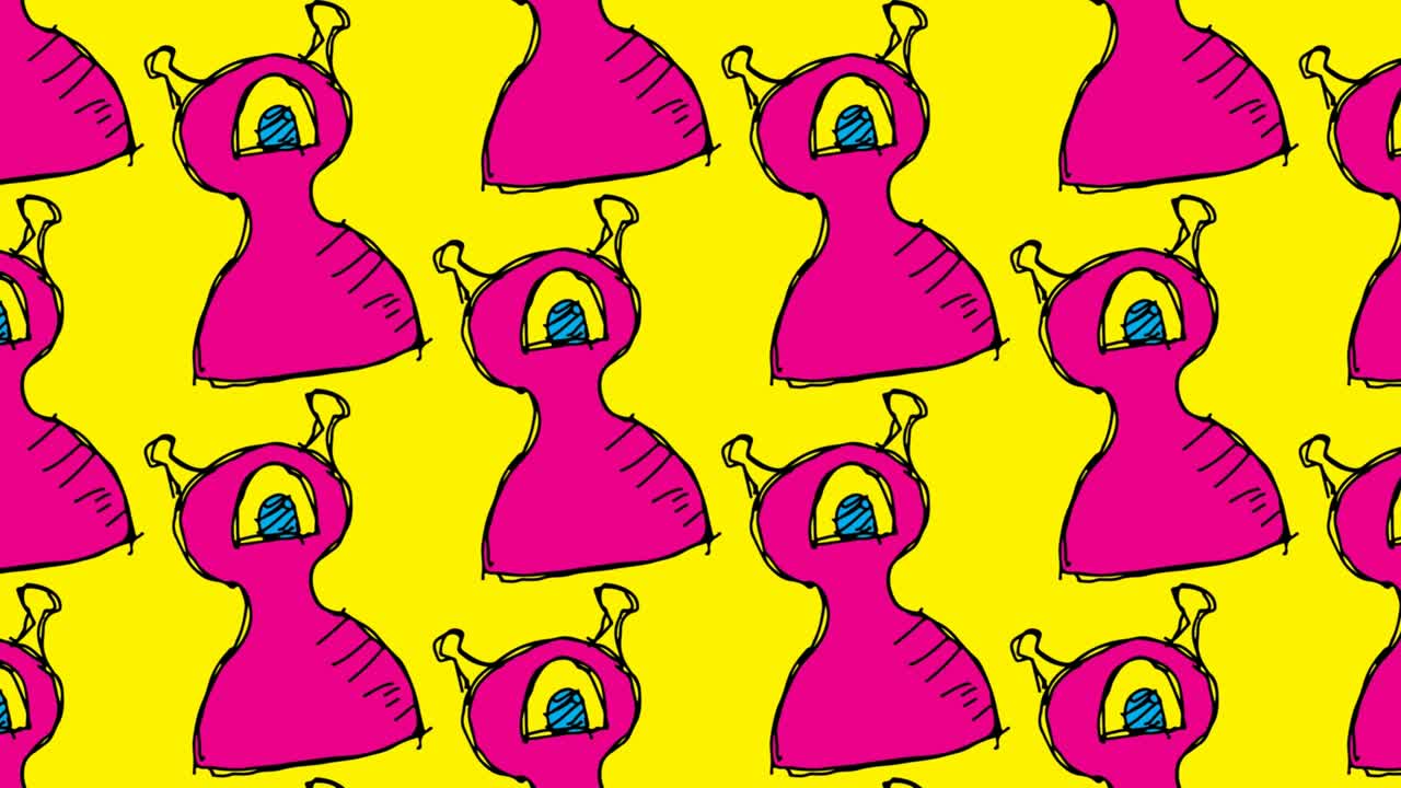 kids drawing seamless background with theme of one eye monster