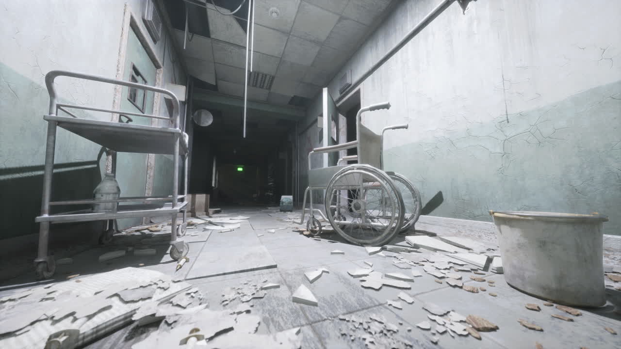 버려진 병원 복도