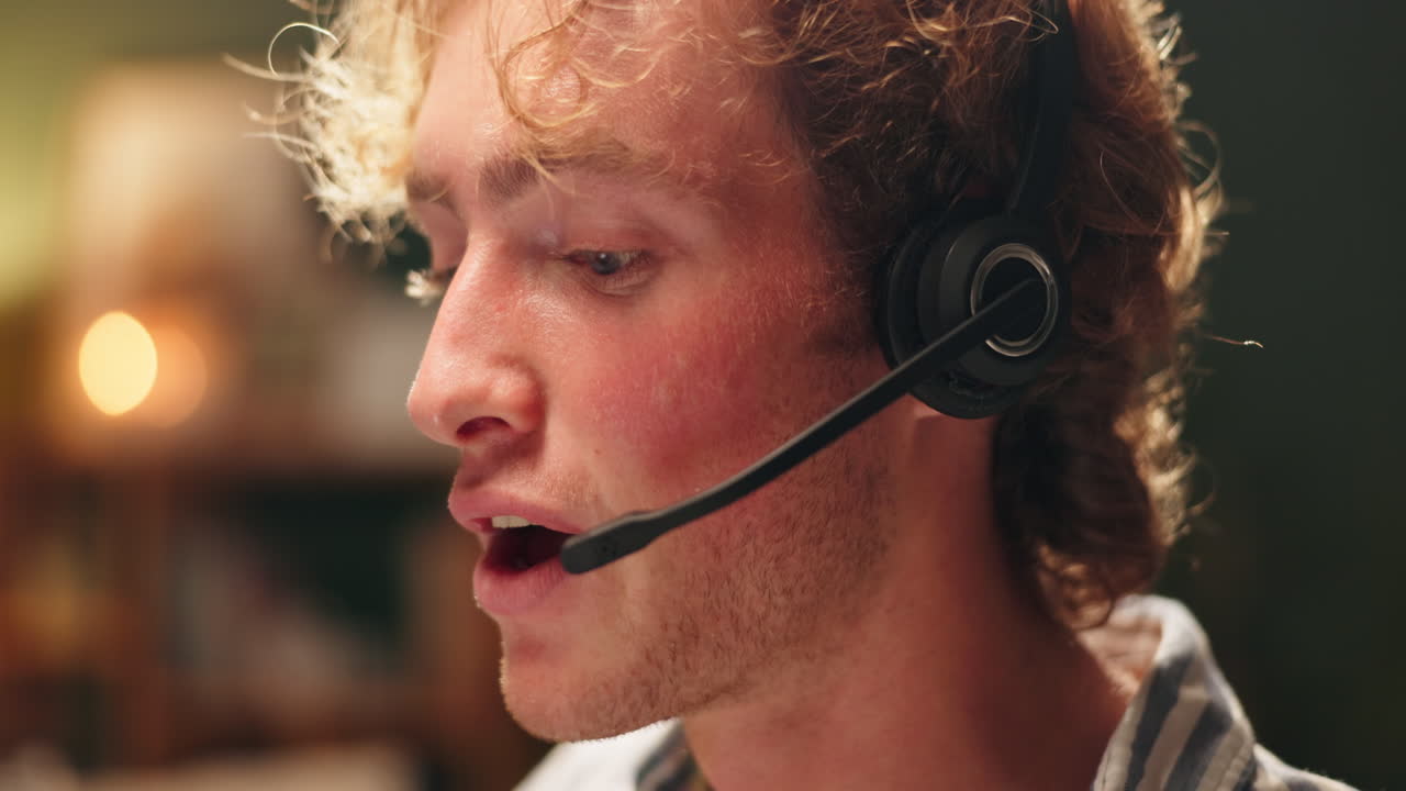Man wearing headset