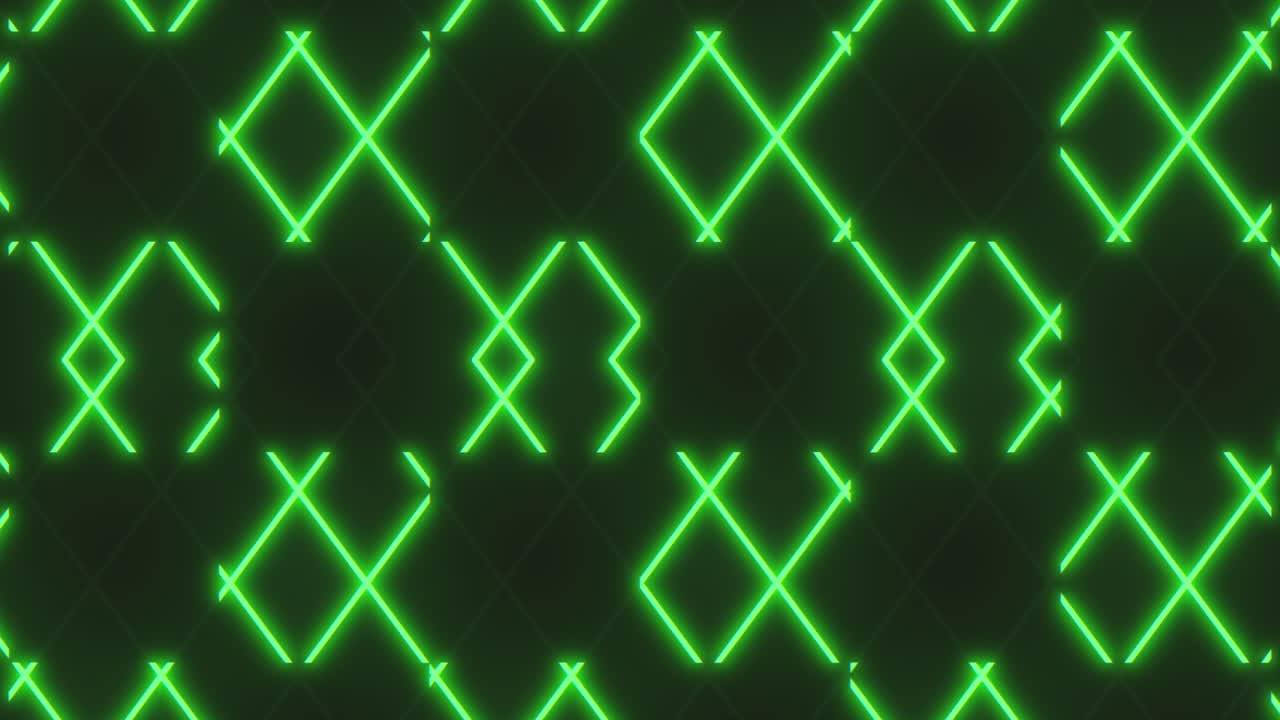 Pulse trace neon green lines pattern on black gradient