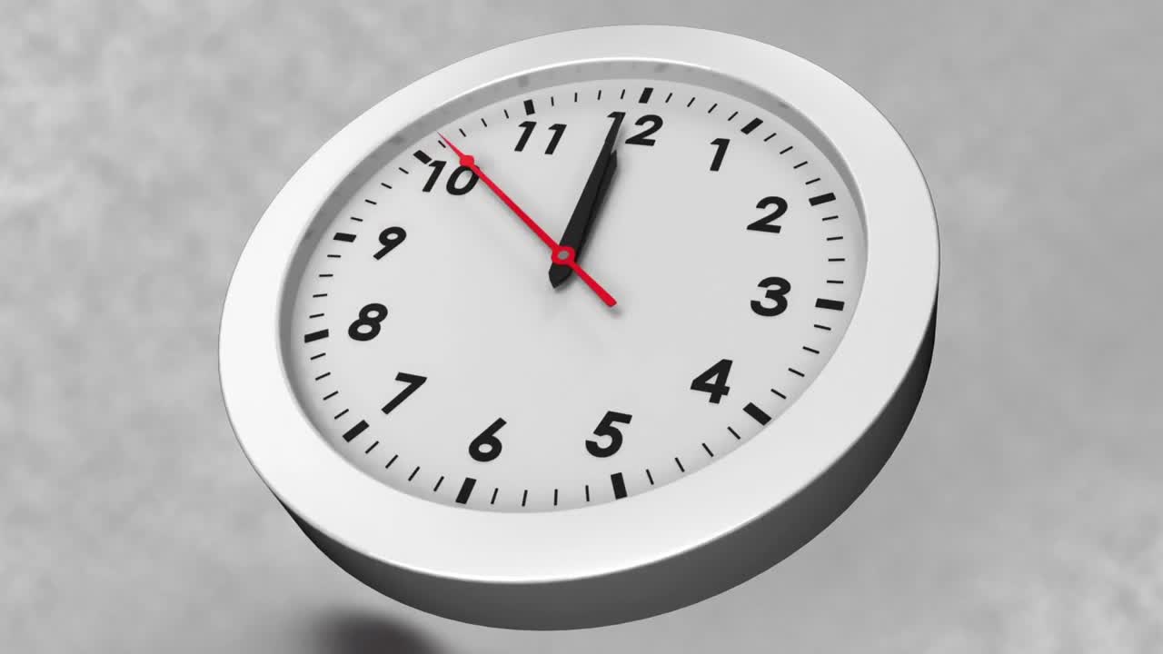 Premium stock video - Animation of clock moving over grey background