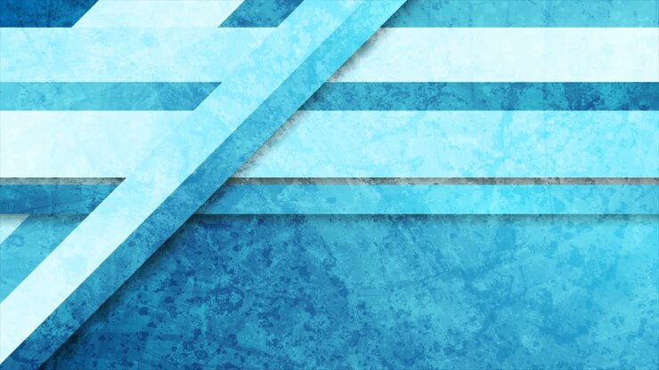 Sfondo animato geometrico grunge a strisce blu e bianche