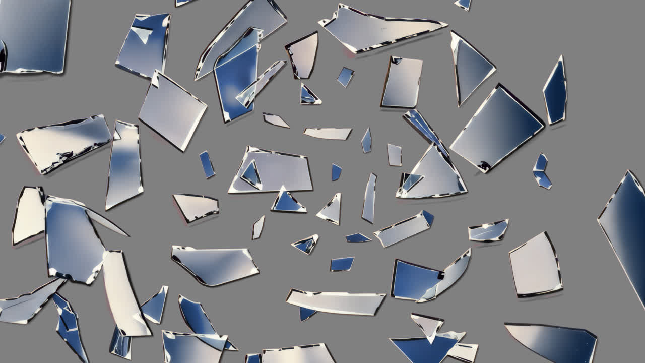 Shattered glass animated overlay, transparent 4K video, alpha channel, ProRes 4444