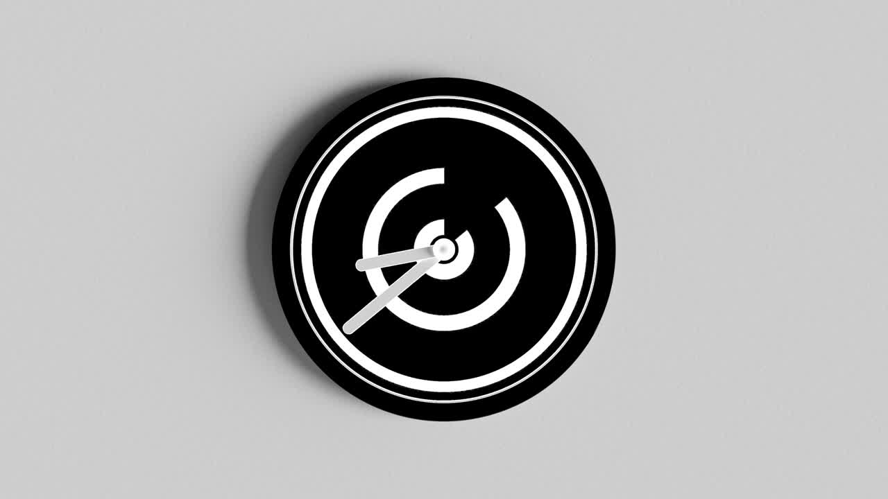 reloj de reloj 24 horas con sombras móviles desde el reloj.