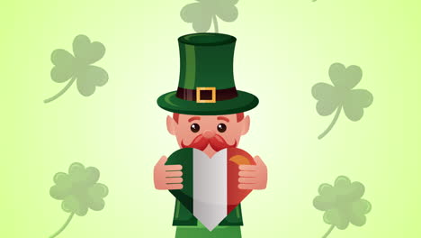 st patricks day animated card with elf character