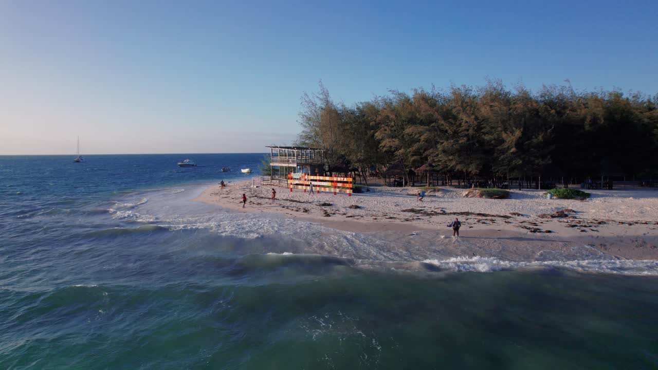 Aerial View of Mbudya Island at sunset in Dar Es Salaam, Tanzania