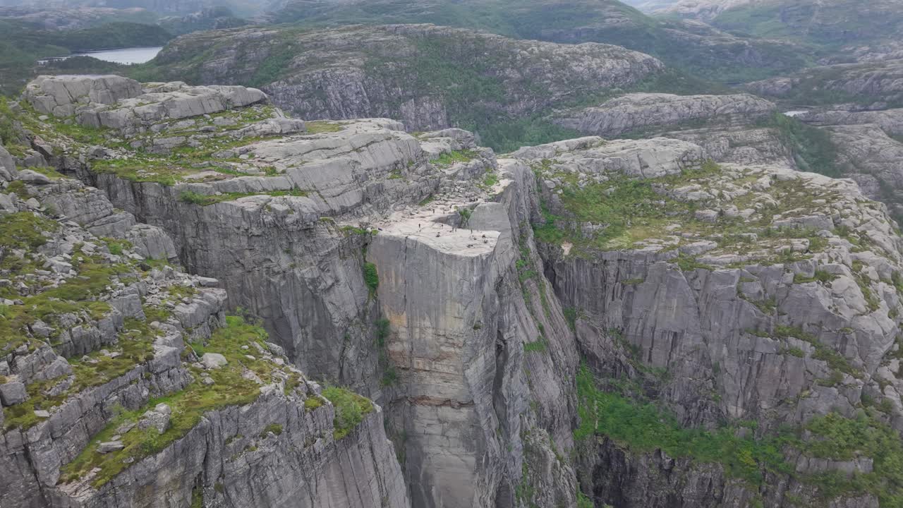 Pulpit Rock Cliffs In The Municipality Of Strand In Rogaland County, Norway. Aerial Shot