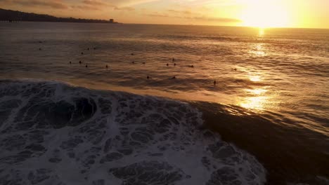 Aerial-view-of-waves-breaking-at-blacks-beach