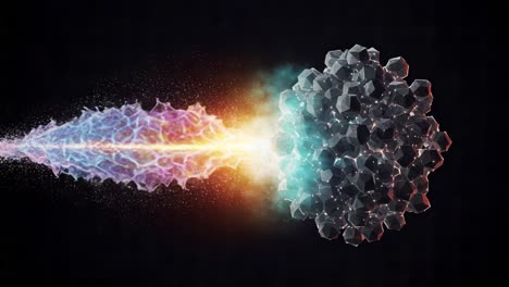 dynamic fusion of energy and matter: a visual representation of chaos and order captured in a high-definition abstract form with a stunning display of colors