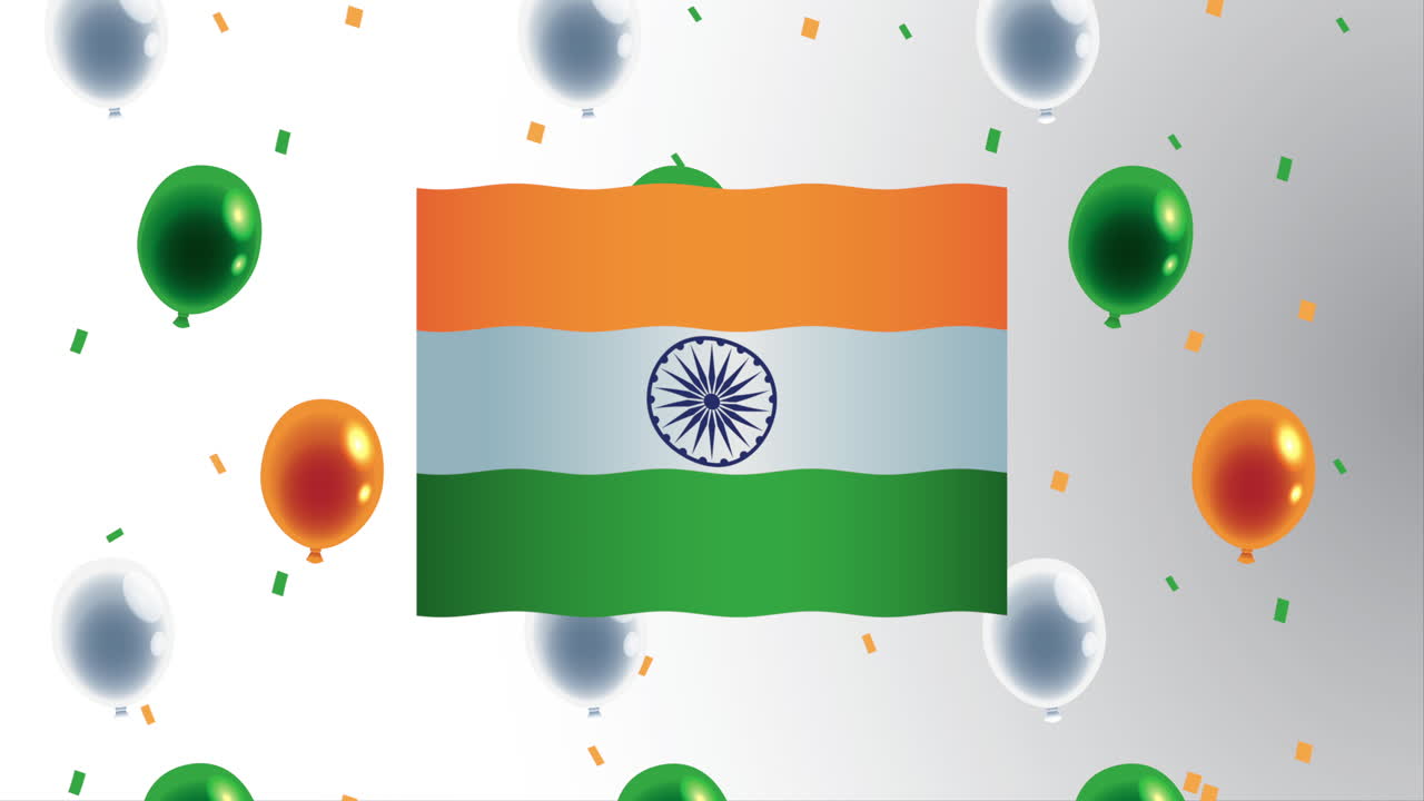 индия день независимости воздушные шары гелий с цветами флага