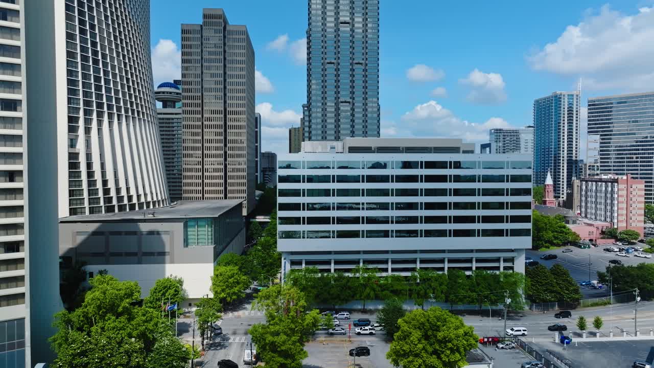 Streets And Buildings In Atlanta, Georgia - Drone Shot
