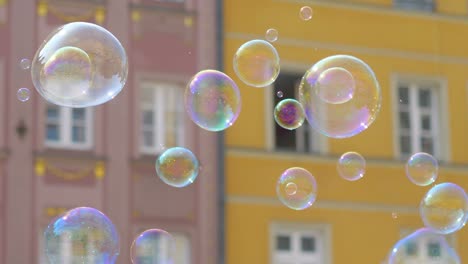 soap bubbles floating in the air in 4k slow motion 60fps