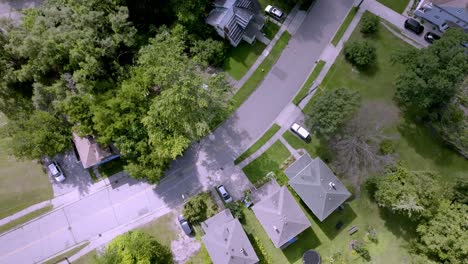 neighborhood in pontiac, michigan with drone video overhead looking down