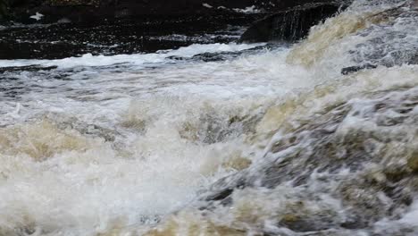 close-up of a foaming waterfall